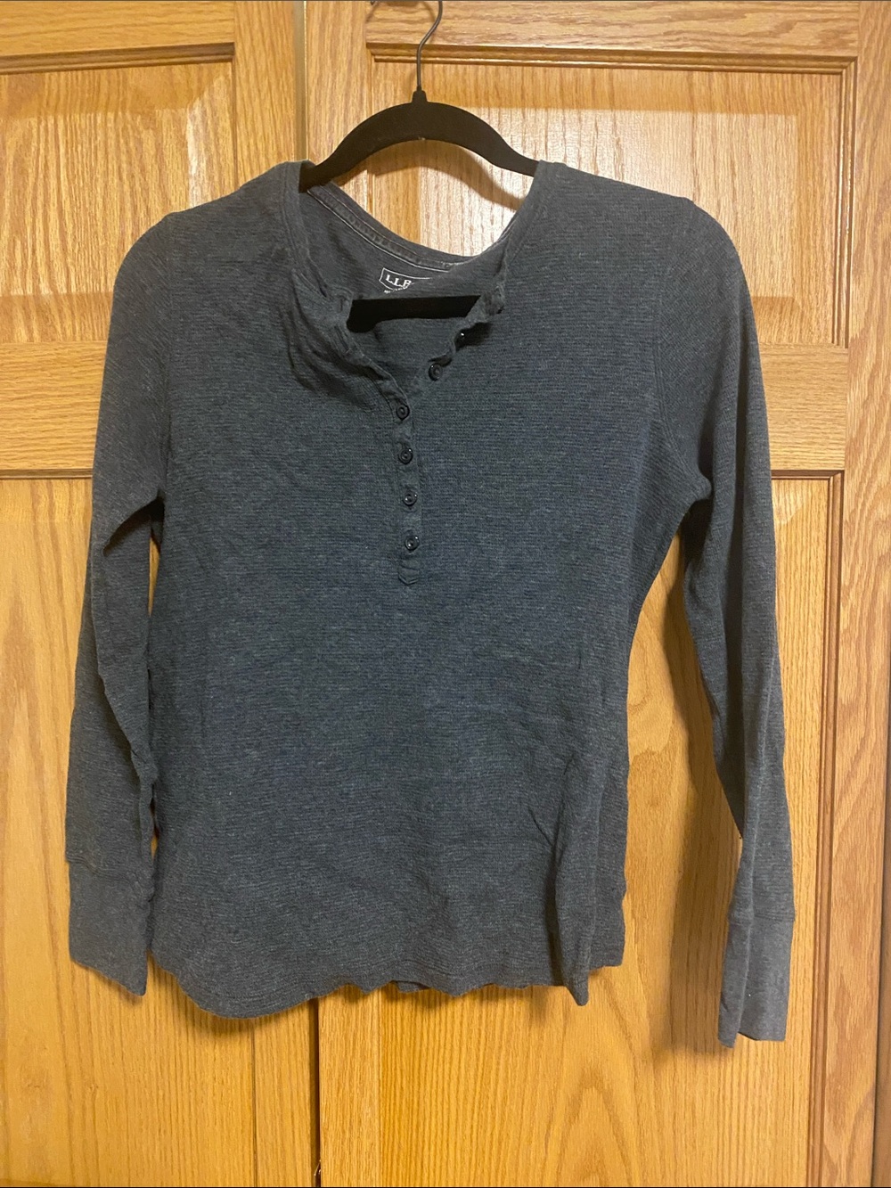 L.L.Bean Dark Gray Henley Shirt